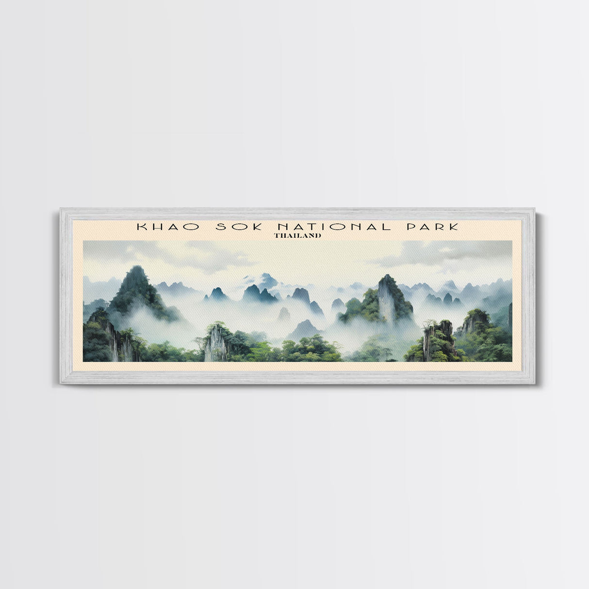 Khao Sok National Park COUNTRY | Framed Travel Poster Canvas Print | Trendy Wall Art | Watercolor Painting | Living Room Art | Unique Art