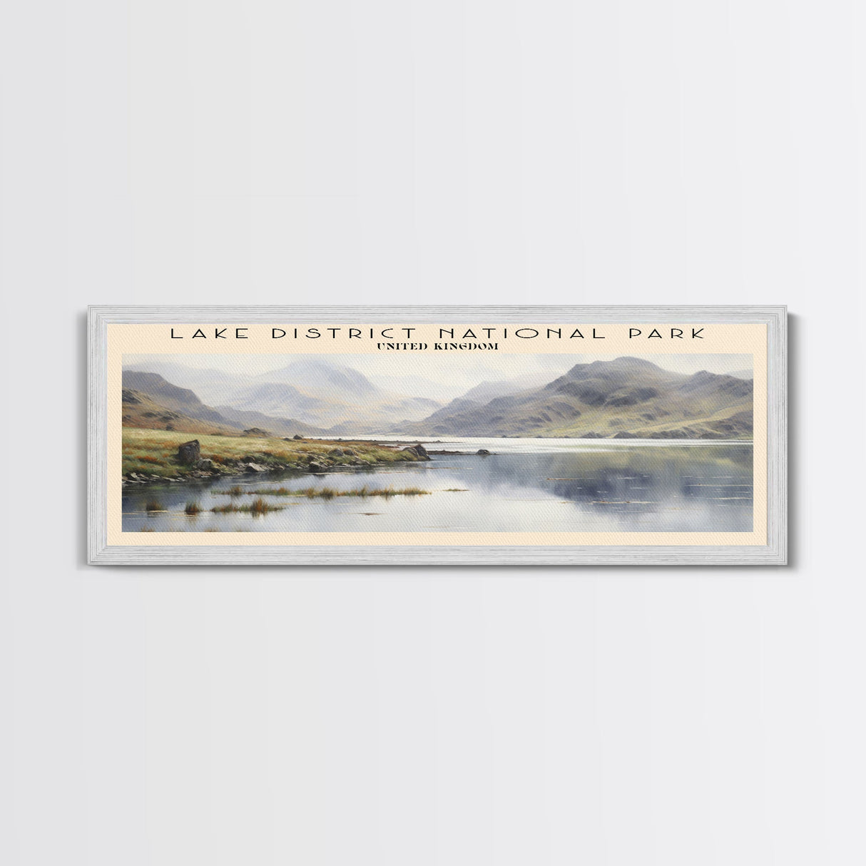 Lake District National Park COUNTRY | Framed Travel Poster Canvas Print | Trendy Wall Art | Watercolor Painting | Living Room Art | Unique Art