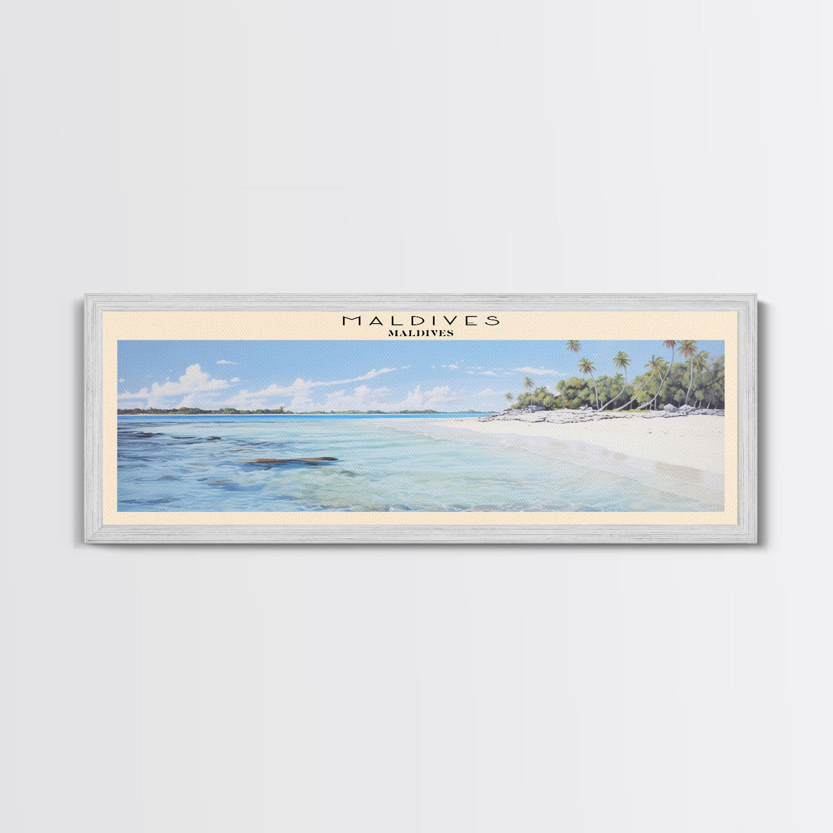 Maldives Travel Poster Print, Framed Canvas Print, COUNTRY Travel Art, Wood Framed Art, Wall Hanging, Home Decor