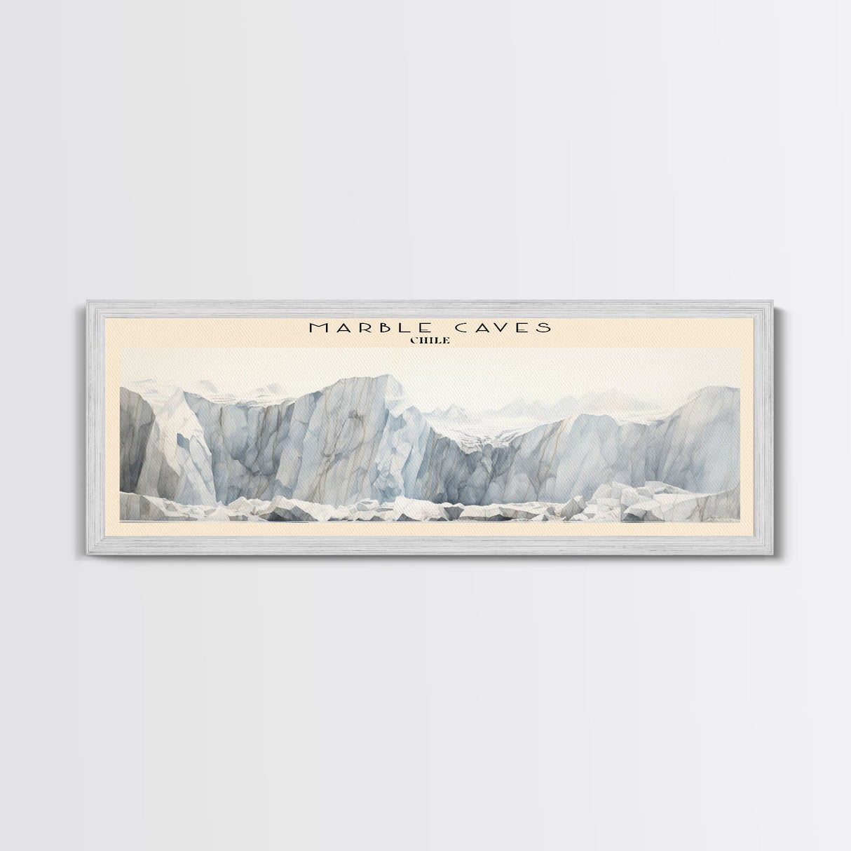 Marble Caves Framed Canvas Print Travel Poster | Wall Art | Home Decor | Gift For Travel Lover | Wall Hanging | Original Art