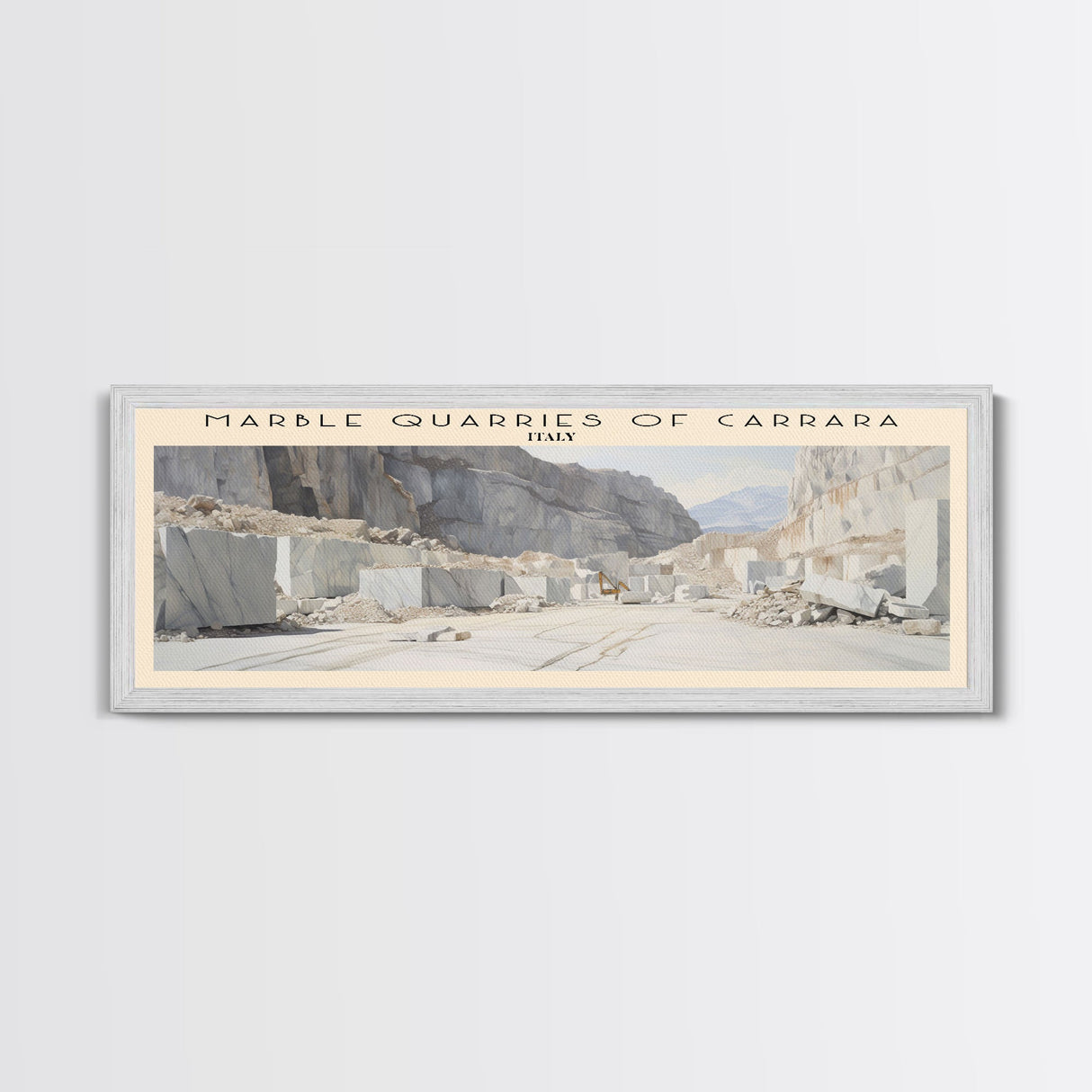 Marble Quarries of Carrara COUNTRY | Framed Travel Poster Canvas Print | Trendy Wall Art | Watercolor Painting | Living Room Art | Unique Art