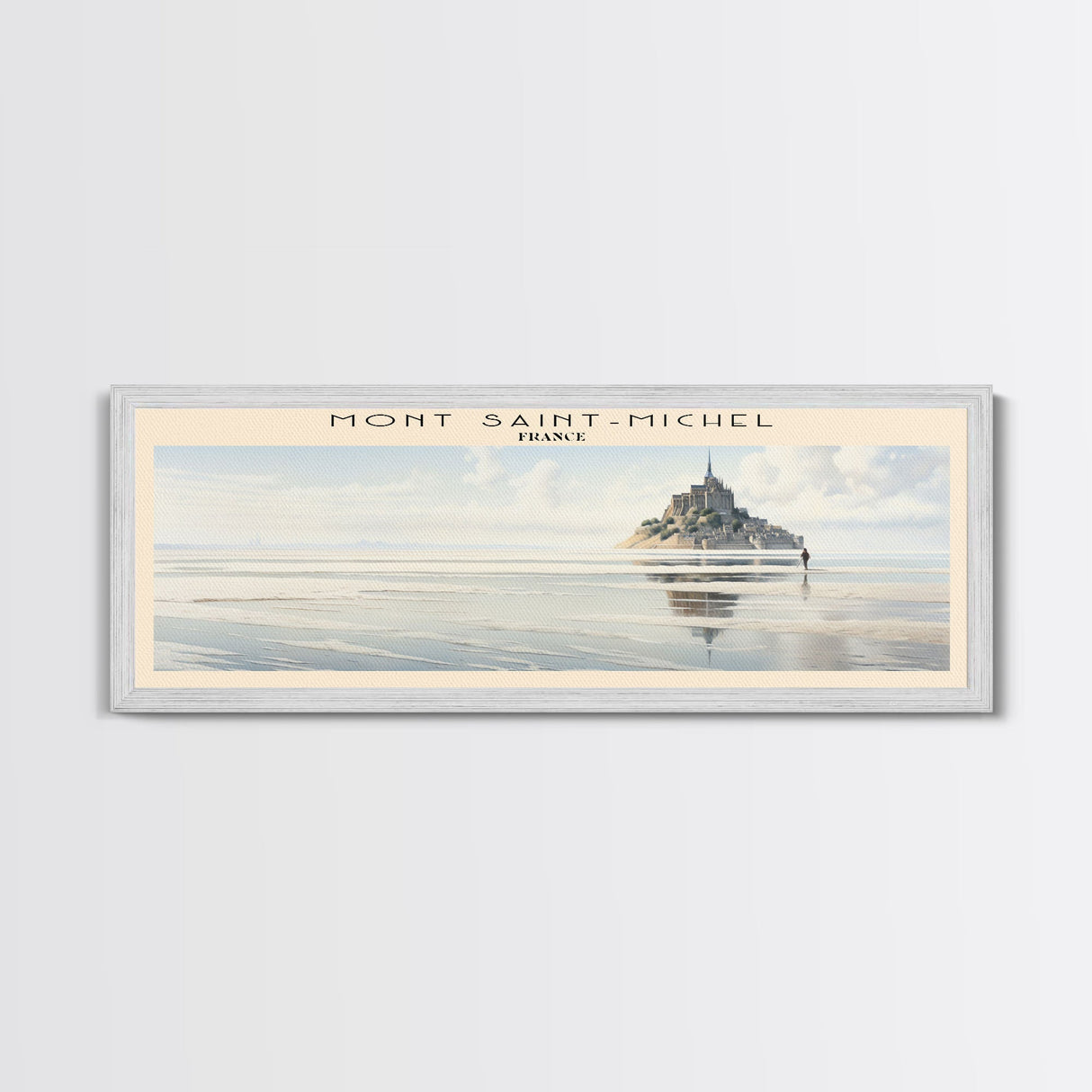 Mont Saint Michel COUNTRY | Framed Travel Poster Canvas Print | Trendy Wall Art | Watercolor Painting | Living Room Art | Unique Art