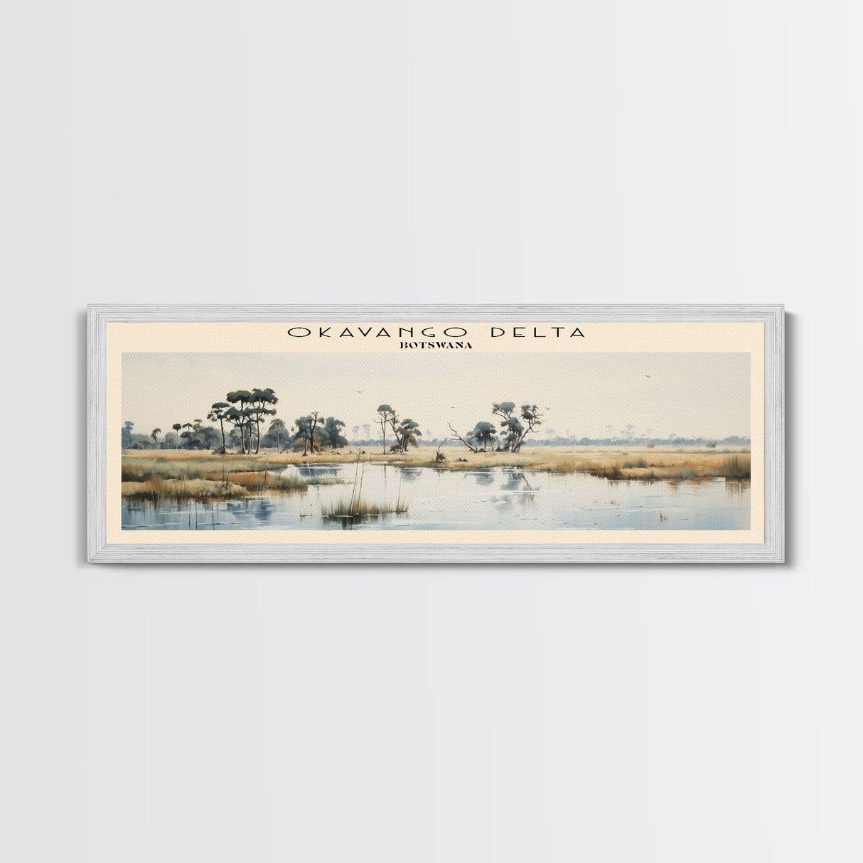 Okavango Delta Travel Poster Print, Framed Canvas Wall Art, Metal Wall Art, COUNTRY art, Gift For Him, Travel Wall Art, Travel Lover Gift