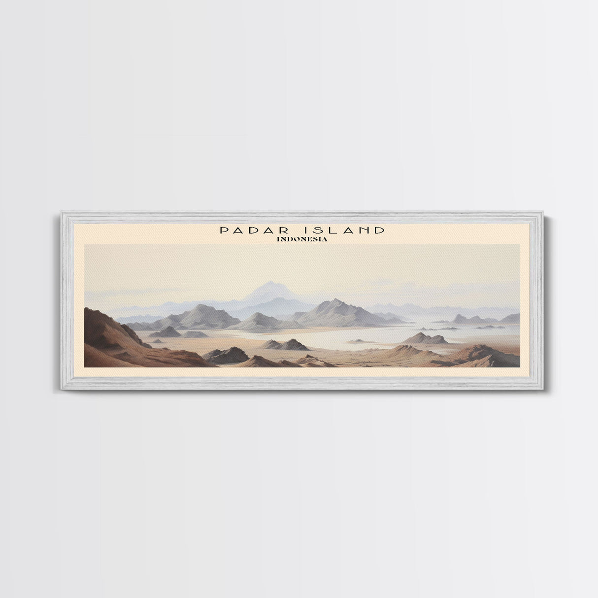 Padar Island COUNTRY Travel Poster Print, Framed Canvas Print, COUNTRY Travel Art, Wood Framed Art, Wall Hanging, Home Decor