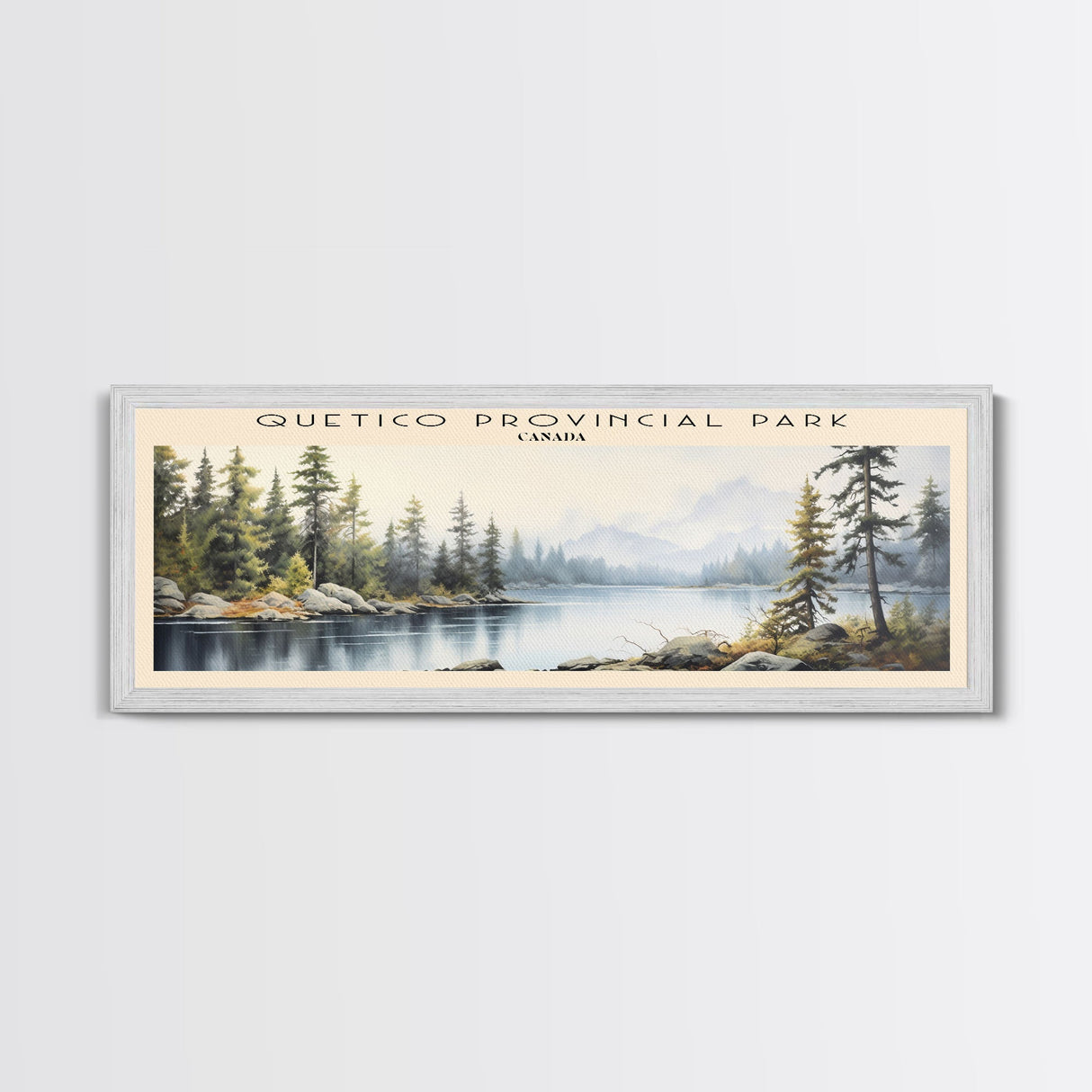 Quetico Provincial Park COUNTRY | Framed Travel Poster Canvas Print | Trendy Wall Art | Watercolor Painting | Living Room Art | Unique Art