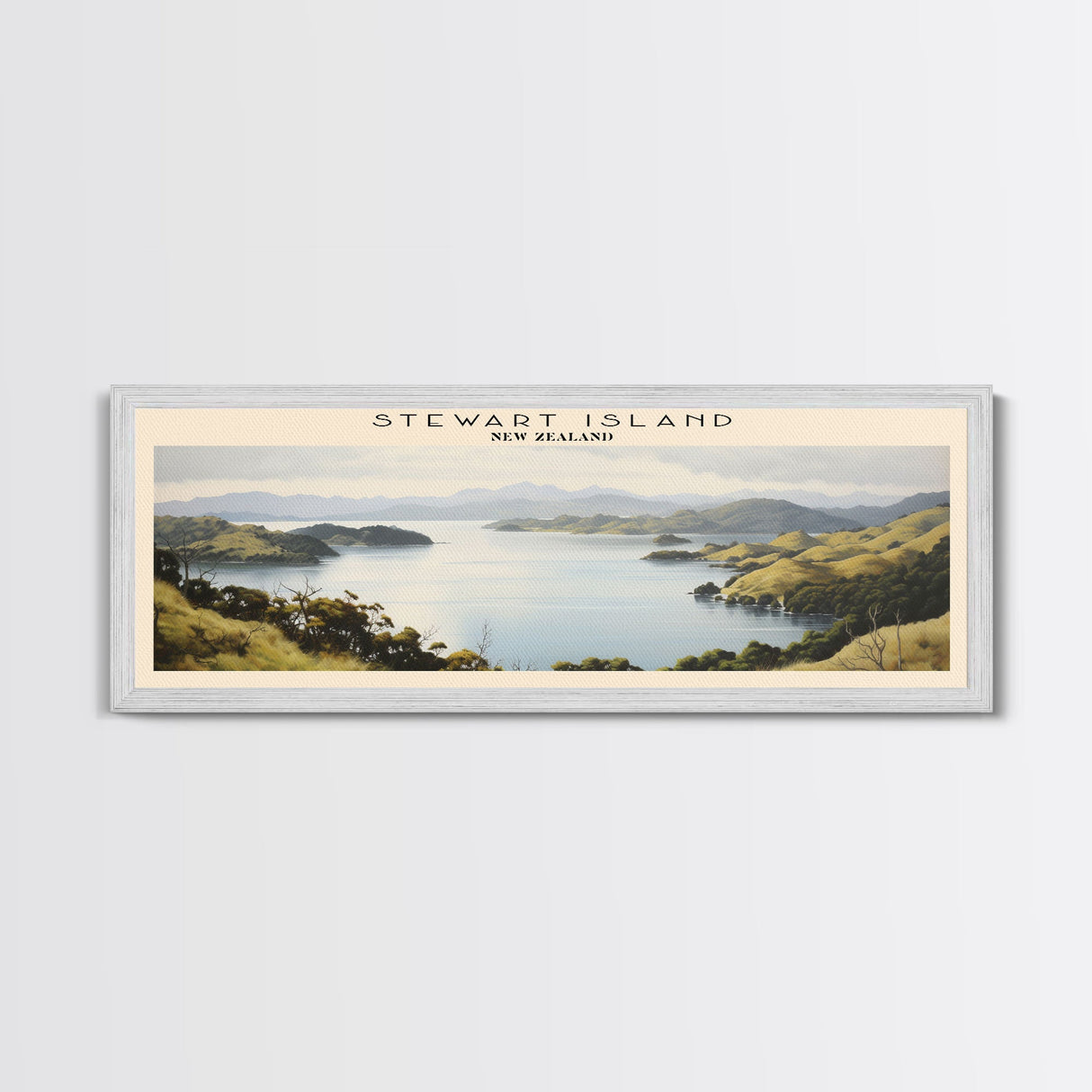 Stewart Island Travel Poster Print, Framed Canvas Print, COUNTRY Travel Art, Wood Framed Art, Wall Hanging, Home Decor