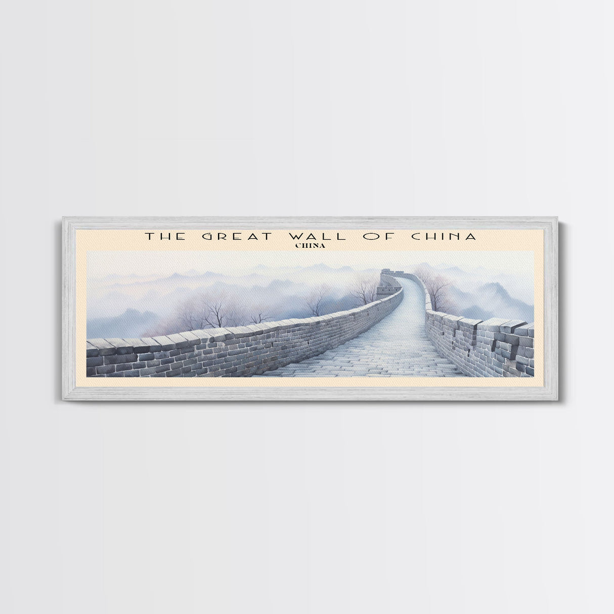 The Great Wall of China Travel Poster Print, Framed Canvas Print, COUNTRY Travel Art, Wood Framed Art, Wall Hanging, Home Decor