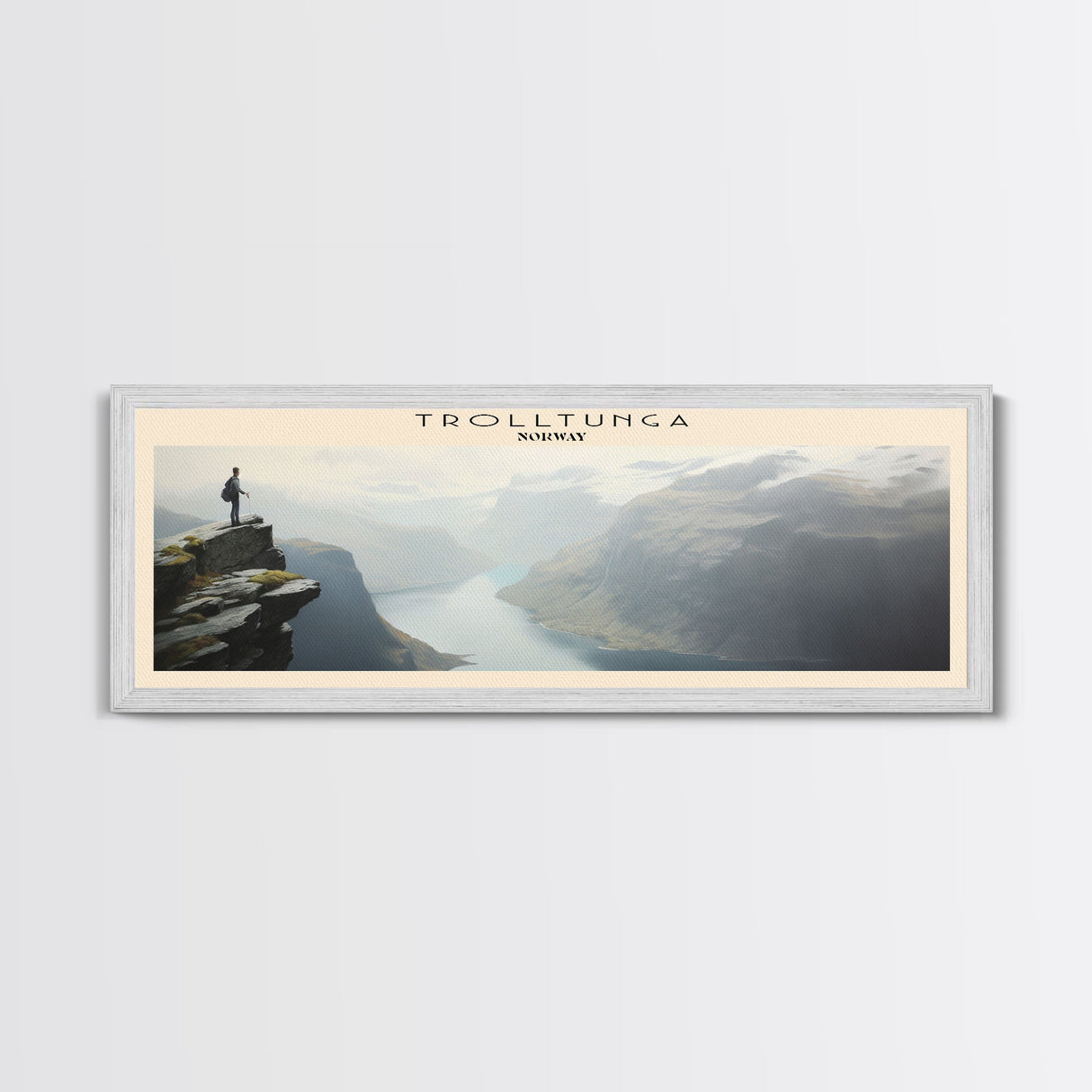 Trolltunga Travel Poster Print, Framed Canvas Wall Art, Metal Wall Art, COUNTRY art, Gift For Him, Travel Wall Art, Travel Lover Gift