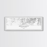 Panoramic Virginia Beach City Map, Virginia Art, Map Print, Minimalist Wall Art, Canvas Art, Housewarming Gift, Street Map Art, Closing Gift