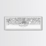 Panoramic Washington City Map, District Of Columbia, Map Print, Minimalist Wall Art, Canvas Art, Housewarming Gift, Street Map, Closing Gift