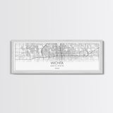 Panoramic Wichita City Map, Kansas Art, Map Print, Minimalist Wall Art, Canvas Art, Housewarming Gift, Street Map Art, Closing Gift