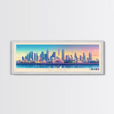 Abu Dhabi, United Arab Emirates Panoramic Travel Poster Canvas Print, Abu Dhabi, United Arab Emirates Painting, United Arab Emirates Art, Abu Dhabi Travel Art, Living Room Painting