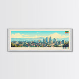 Panoramic Travel Poster Addis Ababa, Ethiopia Canvas Print, Addis Ababa, Ethiopia Painting, Ethiopia Art, Addis Ababa Travel Art, Guest Room Painting