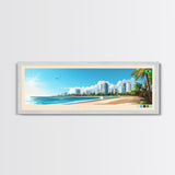 Aracaju, Brazil Panoramic Travel Poster Canvas Print, Aracaju, Brazil Painting, Brazil Art, Aracaju Travel Art, Guest Room Painting