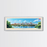 Asuncion, Paraguay Panoramic Travel Poster Canvas Print, Asuncion, Paraguay Painting, Paraguay Art, Asuncion Travel Art, Living Room Painting