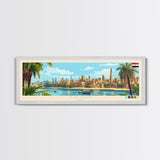 Asyut, Egypt Travel Poster Panoramic Canvas Print, Asyut, Egypt Painting, Egypt Art, Asyut Travel Art, Guest Room Painting