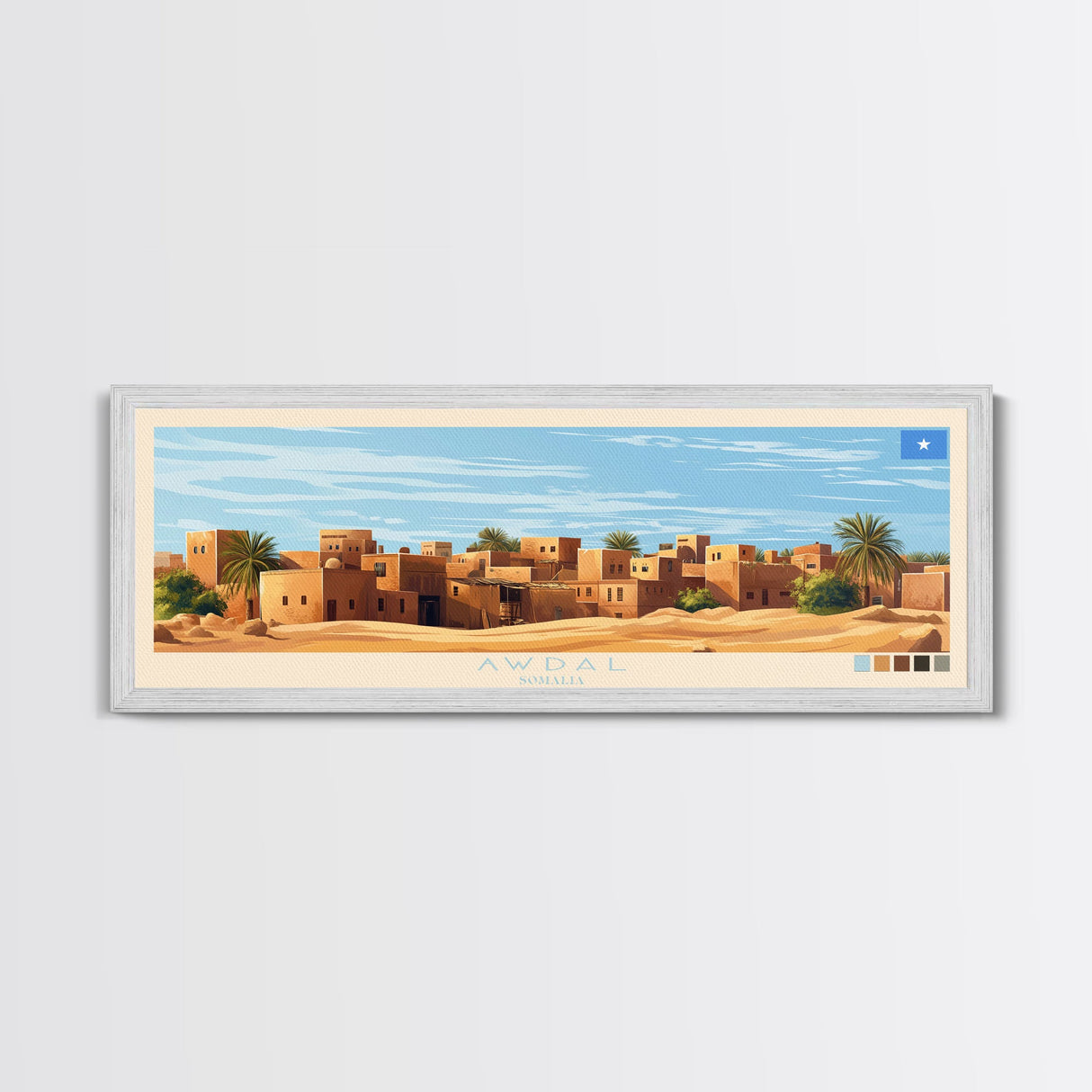 Awdal, Somalia Panoramic Travel Poster Canvas Print, Awdal, Somalia Painting, Somalia Art, Awdal Panoramic Travel Art, Travel Painting