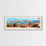 Ayacucho, Peru Panoramic Travel Poster Canvas Print, Ayacucho, Peru Painting, Peru Art, Ayacucho Travel Art, Guest Room Painting