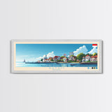 Batam, Indonesia Panoramic Travel Poster Canvas Print, Batam, Indonesia Painting, Indonesia Art, Batam Travel Art, Guest Room Painting