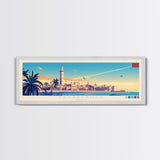 Panoramic Travel Poster Casablanca, Morocco Canvas Print, Casablanca, Morocco Painting, Morocco Art, Casablanca Travel Art, Guest Room Painting