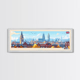 Coventry, England Travel Poster Panoramic Canvas Print, Coventry, England Painting, England Art, Coventry Travel Art, Guest Room Painting