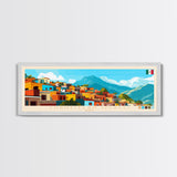 Cuautitlan Izcalli, Mexico Panoramic Travel Poster Canvas Print, Cuautitlan Izcalli, Mexico Painting, Mexico Art, Cuautitlan Izcalli Panoramic Travel Art, Travel Painting