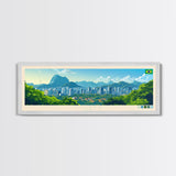 Panoramic Travel Poster Cuiaba, Brazil Canvas Print, Cuiaba, Brazil Painting, Brazil Art, Cuiaba Travel Art, Guest Room Painting