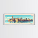 Damietta, Egypt Panoramic Travel Poster Canvas Print, Damietta, Egypt Painting, Egypt Art, Damietta Panoramic Travel Art, Travel Painting