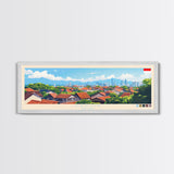 Depok, Indonesia Panoramic Travel Poster Canvas Print, Depok, Indonesia Painting, Indonesia Art, Depok Panoramic Travel Art, Travel Painting