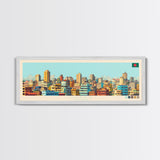 Dhaka, Bangladesh Panoramic Travel Poster Canvas Print, Dhaka, Bangladesh Painting, Bangladesh Art, Dhaka Travel Art, Guest Room Painting