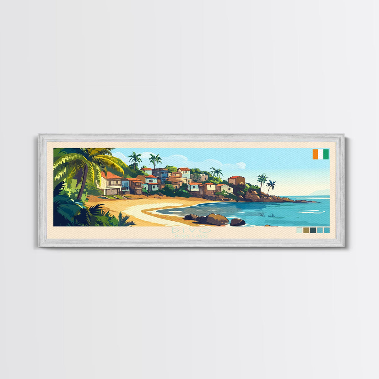 Divo, Ivory Coast Travel Poster Panoramic Canvas Print, Divo, Ivory Coast Painting, Ivory Coast Art, Divo Travel Art, Guest Room Painting