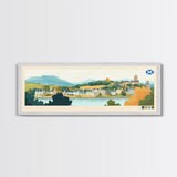 East Kilbride, Scotland Travel Poster Panoramic Canvas Print, East Kilbride, Scotland Painting, Scotland Art, East Kilbride Travel Art, Guest Room Painting