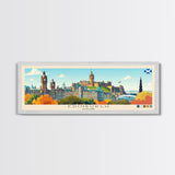 Edinburgh, Scotland Panoramic Travel Poster Canvas Print, Edinburgh, Scotland Painting, Scotland Art, Edinburgh Travel Art, Guest Room Painting