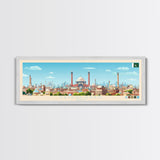 Faisalabad, Pakistan Panoramic Travel Poster Canvas Print, Faisalabad, Pakistan Painting, Pakistan Art, Faisalabad Panoramic Travel Art, Travel Painting