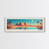 Gizeh, Egypt Panoramic Travel Poster Canvas Print, Gizeh, Egypt Painting, Egypt Art, Gizeh Panoramic Travel Art, Travel Painting