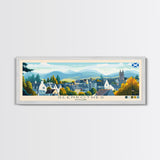 Panoramic Travel Poster Glenrothes, Scotland Canvas Print, Glenrothes, Scotland Painting, Scotland Art, Glenrothes Travel Art, Guest Room Painting