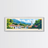 Panoramic Travel Poster Ibague, Colombia Canvas Print, Ibague, Colombia Painting, Colombia Art, Ibague Travel Art, Guest Room Painting