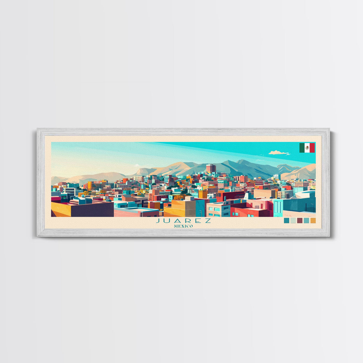 Juiz de Fora, Brazil Panoramic Travel Poster Canvas Print, Juiz de Fora, Brazil Painting, Brazil Art, Juiz de Fora Panoramic Travel Art, Travel Painting