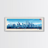 Kuala Lumpur, Malaysia Panoramic Travel Poster Canvas Print, Kuala Lumpur, Malaysia Painting, Malaysia Art, Kuala Lumpur Travel Art, Guest Room Painting