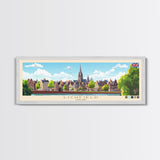 Lichfield, England Travel Poster Panoramic Canvas Print, Lichfield, England Painting, England Art, Lichfield Travel Art, Guest Room Painting