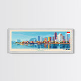 Makassar, Indonesia Panoramic Travel Poster Canvas Print, Makassar, Indonesia Painting, Indonesia Art, Makassar Travel Art, Guest Room Painting