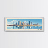 Manama, Bahrain Travel Poster Panoramic Canvas Print, Manama, Bahrain Painting, Bahrain Art, Manama Travel Art, Guest Room Painting