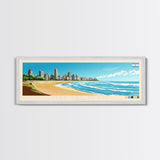 Mar del Plata, Argentina Travel Poster Panoramic Canvas Print, Mar del Plata, Argentina Painting, Argentina Art, Mar del Plata Travel Art, Guest Room Painting