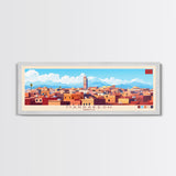 Marrakesh, Morocco Panoramic Travel Poster Canvas Print, Marrakesh, Morocco Painting, Morocco Art, Marrakesh Travel Art, Guest Room Painting