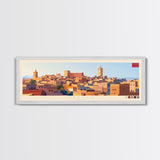 Meknes, Morocco Panoramic Travel Poster Canvas Print, Meknes, Morocco Painting, Morocco Art, Meknes Travel Art, Guest Room Painting