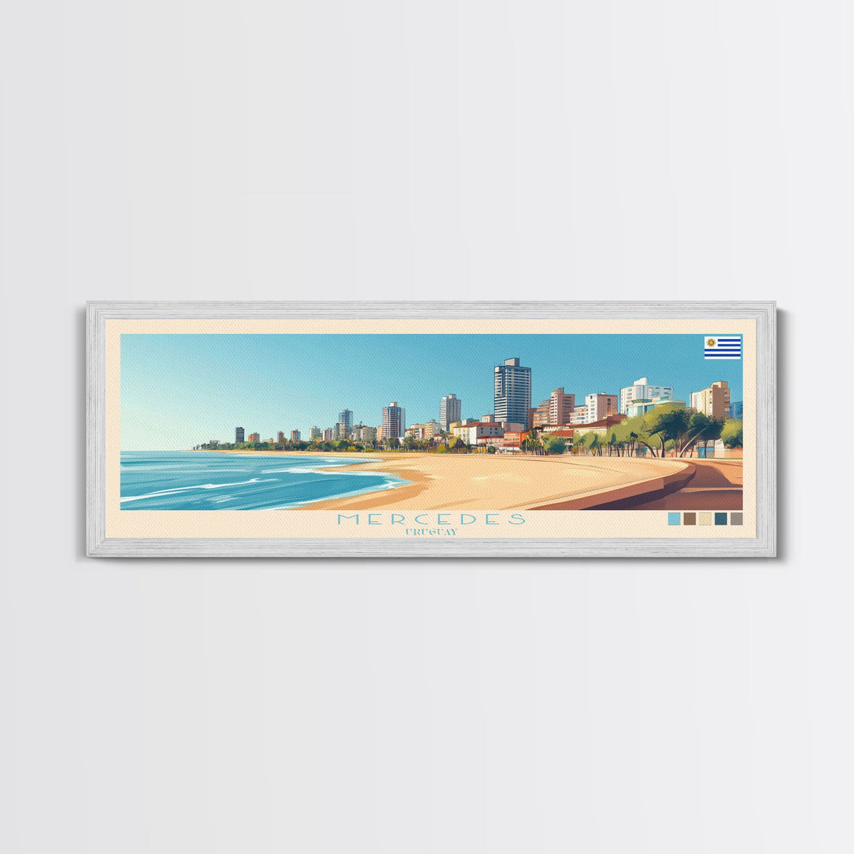 Mercedes, Uruguay Travel Poster Panoramic Canvas Print, Mercedes, Uruguay Painting, Uruguay Art, Mercedes Travel Art, Guest Room Painting