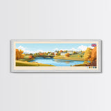 Milton Keynes, England Panoramic Travel Poster Canvas Print, Milton Keynes, England Painting, England Art, Milton Keynes Panoramic Travel Art, Travel Painting