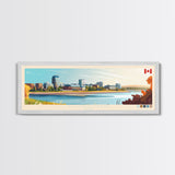 Moncton, Canada Travel Poster Panoramic Canvas Print, Moncton, Canada Painting, Canada Art, Moncton Travel Art, Guest Room Painting