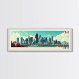 Montreal, Canada Panoramic Travel Poster Canvas Print, Montreal, Canada Painting, Canada Art, Montreal Travel Art, Guest Room Painting