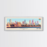 Mumbai, India Panoramic Travel Poster Canvas Print, Mumbai, India Painting, India Art, Mumbai Travel Art, Guest Room Painting